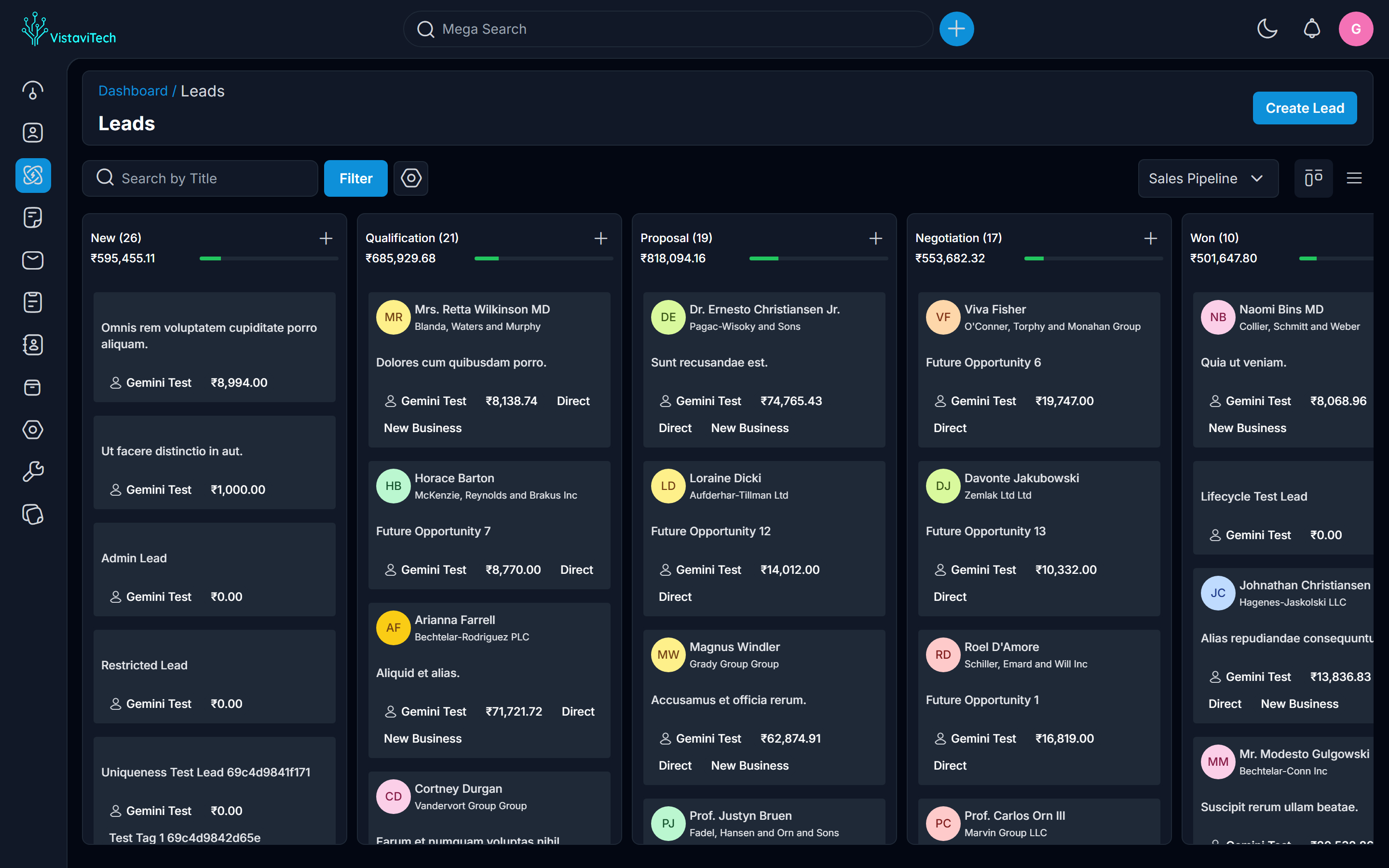 Leads Kanban View